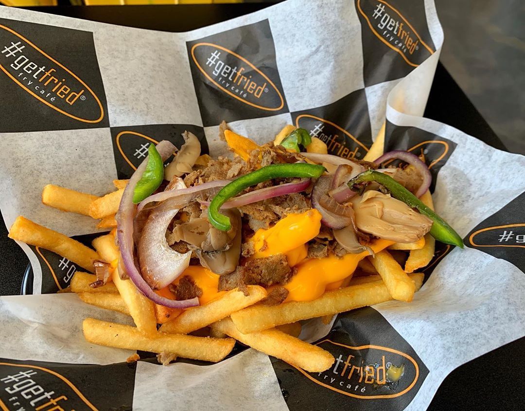 5: special fries with cheese mushroom .